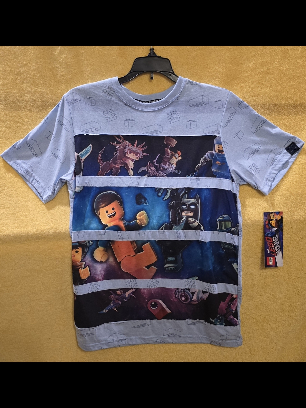Lego Light Blue The Movie Character Graphic Tee